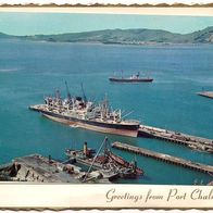 AK Port Chalmers Neuseeland Hafen Dampfer von 1974