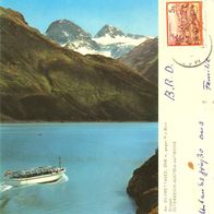 AK Boot Schiff Ausflugsboot auf dem Silvrettasee in Farbe
