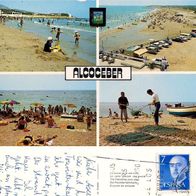 AK Alcoceber Strand Badende Fischer von 1975 in Farbe