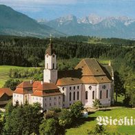 2 AK Wieskirche Oberbayern innen und außen in Farbe - unbenutzt