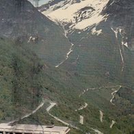 AK Norwegen Balestrand Road mit Autobus Omnibus Bus von 1969 in Farbe