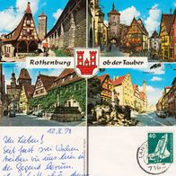 AK Rothenburg ob der Tauber 4-Bild von 1978 in Farbe