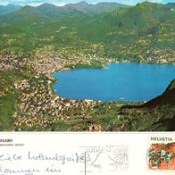 AK Lugano Luftbild von 1976 in Farbe