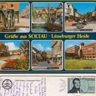 AK Soltau Lüneburger Heide Mehrbildkarte von 1991 in Farbe