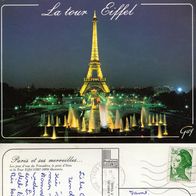 AK Paris Eiffelturm nachts von 1989 in Farbe