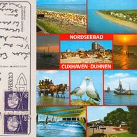 AK Cuxhaven Duhnen Nordsee Mehrbildkarte in Farbe von 1988 in Farbe