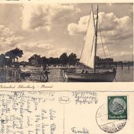 AK Scharbeutz Ostsee Strand Segelboot s/ w von 1941