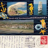 AK Insel Norderney Nordsee Mehrbildkarte von 1984 in Farbe