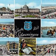 AK Groeten uit Scheveningen Holland 8-Bild farbig von 1958