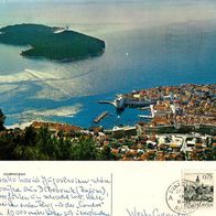 AK Dubrovnik mit Insel Jugoslawien von 1971 in Farbe