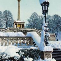 2 AK München im Schnee - Friedensengel u. Frauenkirche mit Rathaus farbig v.1979