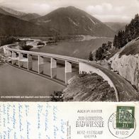 AK Sylvensteinsee mit Brücke von 1962 s/ w