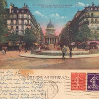 AK Paris Pantheon und Rue Souetflot von 1928 farbig