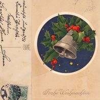 AK Frohe Weihnachten von 1911 farbig