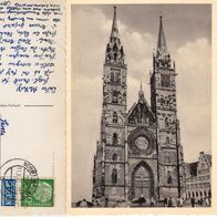 AK Nürnberg Lorenzkirche von 1955 s/ w