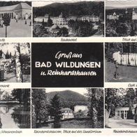 AK Bad Wildungen und Reinhardshausen s/ w Mehrbildkarte von 1957