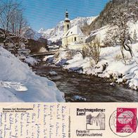 AK Ramsau Kirche mit Reiteralpe im Schnee von 1982