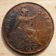 One Penny 1935 Großbritannien