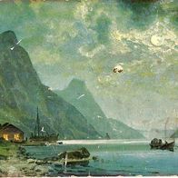 AK Gemälde Bild "Fjordlandschaft" in Farbe - unbenutzt