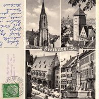 AK Freiburg i. Br. 4-Bildkarte s/ w von 1958