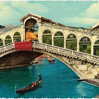 AK Venedig Rialto Brücke in Farbe - unbenutzt