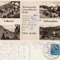AK Stolberg Harz Mehrbildkarte für Schreibfaule s/ w von 1958