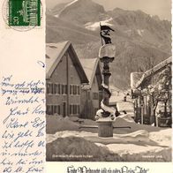 AK Garmisch Partenkirchen im Schnee Weihnachten Neujahr von 1966 s/ w