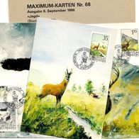 3 Maximum Karten Liechtenstein Jagd Nr. 68 von 1986