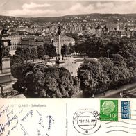 AK Stuttgart Schloßplatz von 1954 s/ w
