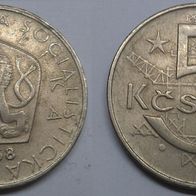 Tschechoslowakei 5 Kronen 1968 U