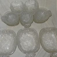 CT Glasschalen Schüsseln aus Glas 17 Stk Ananasform 2versch. Größen wenig ben Vintage