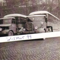 Wismut-Foto DDR VEB Oldtimer SAG SDAG Werkverkehr 2 Crosley-Busse