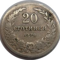 Bulgarien 20 Stotinki 1906 ## A5