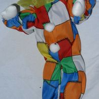 D09L Clownfigur Gesicht aus Keramik Hände Schuhe Stoff sitzend 52cm Sammelfigur Samme