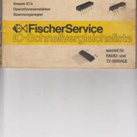 Fischer IC - Schnellvergleichsliste 1987lineare IC `s Operationsverstärker Spannungsr
