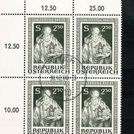 Österreich Mi. 1642 o Kongress Benedektinischen Orden 1966 Viererblock gestempelt