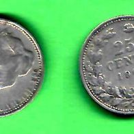 Niederlande - 25 Cent 1906 Wilhelmina (Silber)