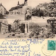 AK Mansfeld Südharz Mehrbildkarte s/ w von 1961