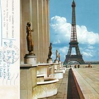 AK Paris Eiffelturm in Farbe von 1961