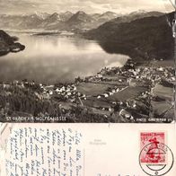 AK St. Gilgen Luftbild von 1959 s/ w