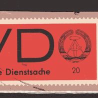 DDR 1965 Aufkleber für vertrauliche Dienstsachen MiNr. 3 gestempelt auf Papier