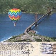 AK San Francisco - Heißluft-Ballon über der Golden Gate Brücke von 1985 in Farbe