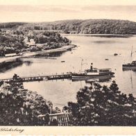 AK Glücksburg Ostsee mit Dampfer s/ w - unbenutzt