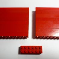 LEGO Stein 2x6, 2x8, 2x10rot, gesamt:17 Stück, gebraucht, ungereinigt