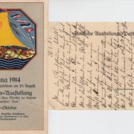 AK Gartenbau Ausstellung Altona 1914 - Amtliche Ausstellungs-Postkarte farbig