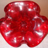 DK Schale Blütenform Glasschale Dekoschale Glas rot Ø25xh8,5 einwandfrei erhalt