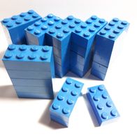 LEGO Stein blau 2x4, gesamt 33 Stück, gebraucht, ungereinigt