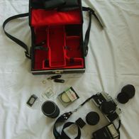 DM Minolta SR-T 303b Spiegelreflexkamera mit Zubehör und Koffer funktionsfähig