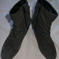 SJ Gabor Stiefelletten Schuhe Damen Gr. 38 Leder grau-braun kaum getragen
