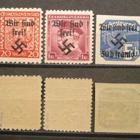 Dt. Reich Sudetenland 1938-1943 Mi. Nr.3,9,25 Postfrisch (W39)
